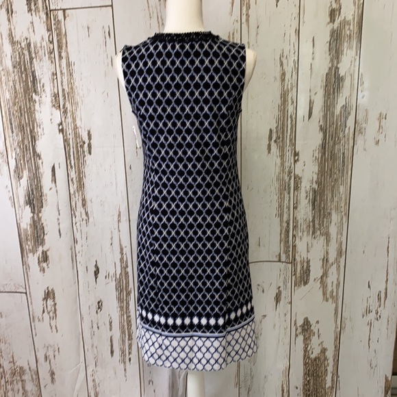 Croft and Barrow Black and Blue Patterned Dress - Picture 2 of 4